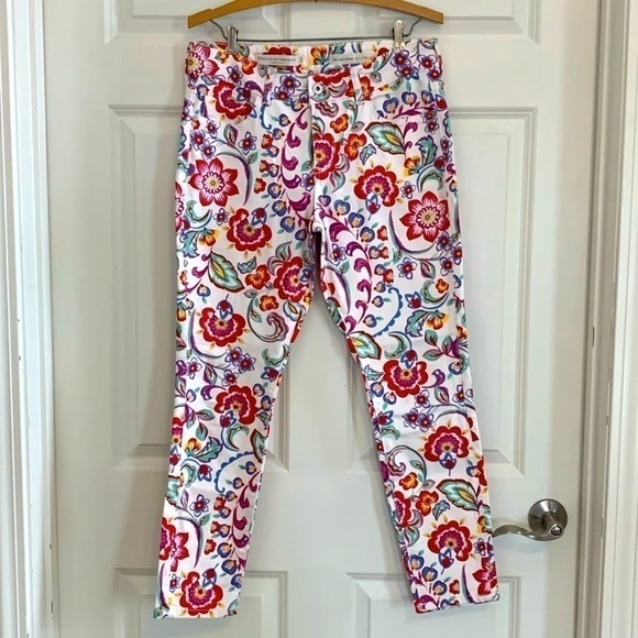 Pilcro and the Letterpress Pants - Anthropologie Pilcro and the Letterpress Floral Petite MidRise Skinny Ankle Pant